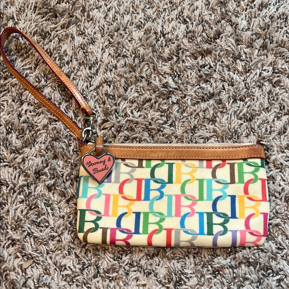 Dooney & Bourke Handbags - Dooney & Bourke Vintage Retro Rainbow Zip Wristlet